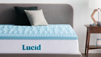 Lucid 2 Inch Mattress Topper Queen - Memory Foam Mattress Topper Queen - 5 Zone Gel Infusion - CertiPur Certified Foam