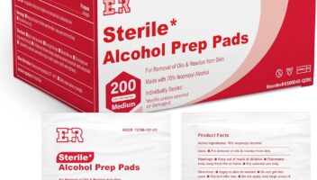 Ever Ready First Aid Alcohol Prep Pads, Medium 2-Ply Alcohol Wipes, individually wrapped Swabs, Saturated With 70% Isopropyl Alcohol - 200 Count