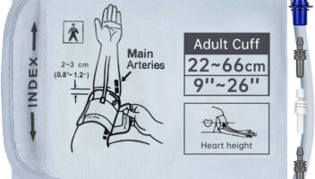 XXXL Blood Pressure Cuff, 9”-26” (22-66CM) Extra Large Cuff Compatible with Omron BP Monitor, Replacement XXX-Large Cuff for Adult Big ARM, with 6 Connectors