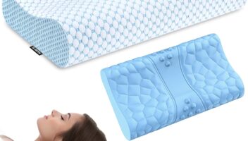 Neck Pillow Memory Foam Pillows - Cooling Neck Support Pillow for Pain Relief, Ergonomic Cervical Pillow for Sleeping, Orthopedic Contour Bed Pillow for Side, Back & Stomach Sleepers