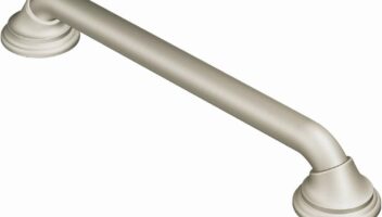 Moen Brushed Nickel Bathroom Safety 16-Inch Designer Shower Grab Bar with Concealed Screws for Handicapped or Elderly, LR8716D3BN