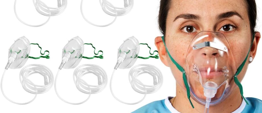 Elongated Oxygen Mask, Pack of 5 (Adult)