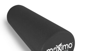 Maximo Fitness Foam Roller - 18" x 6" High Density Exercise Roller for Trigger Point Self Massage, Muscle and Back Roller for Fitness, Physical Therapy, Yoga and Pilates, Gym Equipment, Black