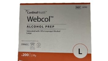 COVIDIEN 5110pk6 5110 Webcol Alcohol Prep, Sterile, Large, 2-Ply, 5" Height, 2.5" Wide, 6" Length, Pad, 6 Packs of 200 (Pack of 1200)