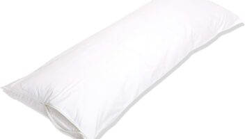 Amazon Basics 100% Cotton Hypoallergenic Pillow Case, Body Pillow Cover with zipper, Standard size - White (55 x 21 inches), Pillows Not Included