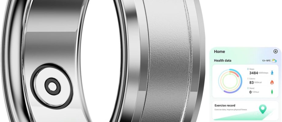 Stylish Silver Health Smart Ring: Bluetooth Fitness Tracker & Sleep Monitor