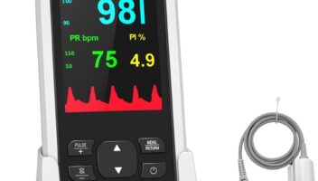 Pulse Oximeter Rechargeable Fingertip Pulse Oximeter, Handheld Pulse Oximeter, HealthTree Finger Blood Oxygen Saturation Monitor with SpO2 & Pulse Rate, Portable Oxygen Meter Finger for Adults