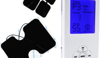 iReliev TENS Unit + EMS Muscle Stimulator Comes with 14 Therapy Modes, Premium Pain Relief and Recovery System, Rechargeable, Large Back Lit Display, Large and Small Electrode Pads