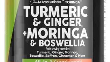 Turmeric Curcumin 30000mg Ginger 3000mg Moringa 50000mg Boswellia 3000mg Saffron 2000mg - Joint Support Supplement for Women and Men with Ceylon Cinnamon, Quercetin, Tart Cherry - 120 Caps