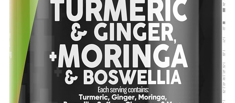 Turmeric Curcumin 30000mg Ginger 3000mg Moringa 50000mg Boswellia 3000mg Saffron 2000mg - Joint Support Supplement for Women and Men with Ceylon Cinnamon, Quercetin, Tart Cherry - 120 Caps