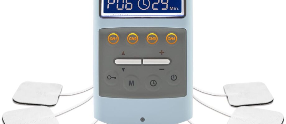 iStim TENS EMS Muscle Stimulator, EV-906 for Pain Relief and Muscle Strengthening, Japanese Gelled Electrodes Included