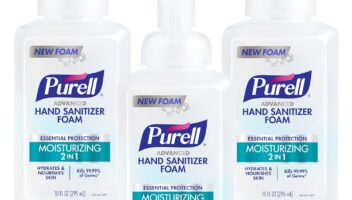 Purell Advanced Hand Sanitizer 2in1 Moisturizing Foam, Naturally Fragranced with Essential Oils, 10 oz Pump Bottle (Pack of 3), 3002-06-EC