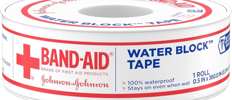 Band-Aid Waterproof Tape, 1/2 Inch