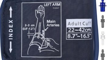 Large Blood Pressure Cuff, 8.7”-16.5” (22-42CM) BP Cuff Compatible with Omron BP Monitor, Replacement Cuff for Adult Big Arms, 6 Connectors