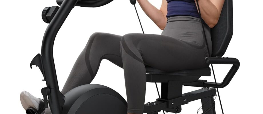 MERACH Recumbent Exercise Bike for Home with Smart Bluetooth and Exclusive App Connectivity, LCD, Heart Rate Handle, Magnetic Recumbent Bikes S08/S23