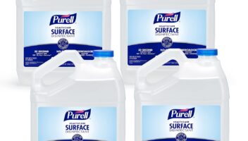 Purell Healthcare Surface Disinfectant, Fragrance Free, 1 Gallon Surface Disinfectant Pour Bottle Refill (Pack of 4) - 4340-04