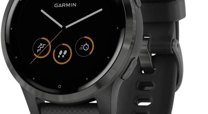 Garmin Vivoactive 4, GPS Smartwatch, Features Music, Body Energy Monitoring, Animated Workouts, Pulse Ox Sensors and More, Black