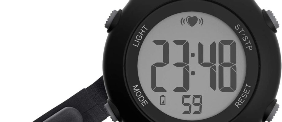 EZON T037 Sports Wristwatch Digital Heart Rate Monitor Outdoor Running Watch Alarm Chronograph with Chest Strap