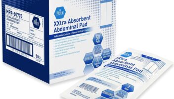 MED PRIDE Sterile XXtra Absorbent Abdominal Pads [50-Pack] - 5”x9” ABD Combine Individually Wrapped- Ultra-Absorbent Latex-Free & Non-Adherent Surgical for Drainage, Wound Dressing