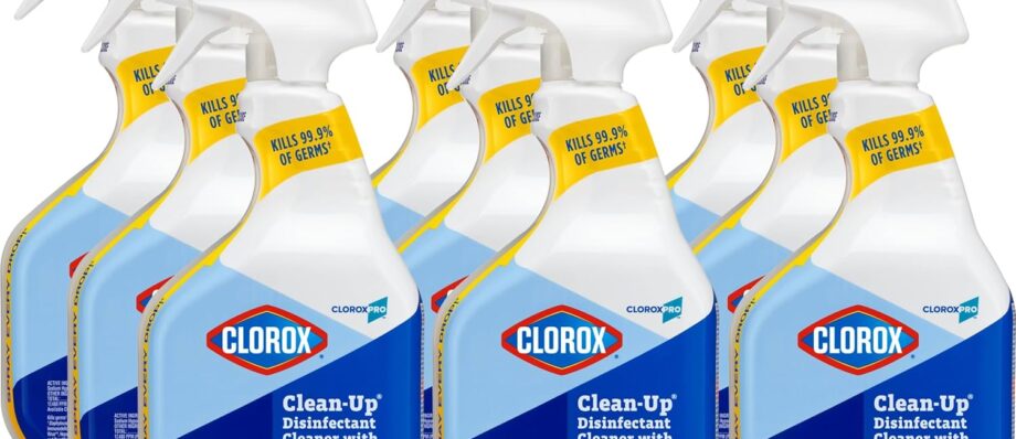 CloroxPro Clorox Clean-Up Disinfectant Cleaner with Bleach Spray, 32 Ounces Each (Pack of 9) (35417)