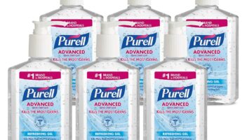 PURELL Advanced Hand Sanitizer Refreshing Gel, 8 fl oz Pump Bottle (Pack of 6) - 9652-04-EC