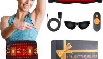 Infrared Red Light Therapy Belt:LED Lamp Vibration Near Body Pain Relief Device Wrap Red Light Therapy for Body with Timer Remote Control for Back Shoulder Waist Muscle