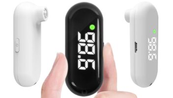 Medical Forehead Thermometer, Rechargeable Thermometer for Adults and Kids, Portable Infrared Digital Thermometer with Fever Alarm and LCD Display, Fast Accurate 1s Instant Results (Black)