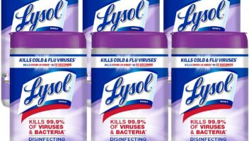 Lysol Disinfectant Wipes, Multi-Surface Antibacterial Cleaning Wipes, For Disinfecting and Cleaning, Early Morning Breeze, 80 Count (Pack of 6)