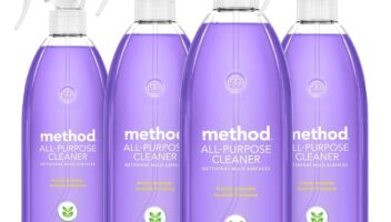 Method All-Purpose Cleaner Spray, French Lavender, Plant-Based and Biodegradable Formula Perfect for Most Counters, Tiles and More, 28 Fl Oz, (Pack of 4)