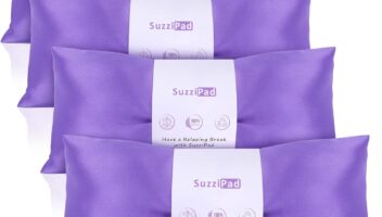 SuzziPad Lavender Eye Pillows for Relaxation with Aromatherapy, Weighted Eye Mask for Sleeping, Meditation, Hot & Cold Eye Compress for Dry Eyes, Relaxation Options for Women, Yoga Eye Pillow, 4 Pack