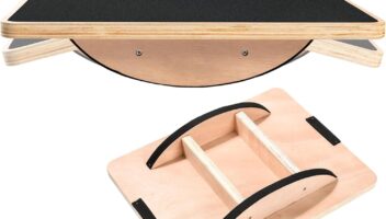 Balance Board Wobble Balance Board Anti-Slip wood Balance Board for Physical Therapy, Wooden Wobble Board & Rocker Board for Adults, Ideal Balance Board for Standing Desk with Ankle Support