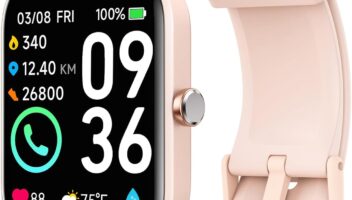 Top Women's Smartwatch: 1.8'' HD, Heart & Sleep Monitor, Alexa, 100 Sports Modes