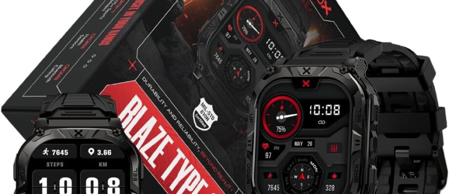 CARBINOX Blaze: Rugged Waterproof Smartwatch with GPS & 170+ Sports Modes