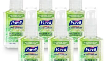 Purell Advanced Hand Sanitizer Naturals with Plant Based Alcohol, Citrus scent, 2 Fl Oz Travel Size Pump Bottle (Pack of 6), 9623-04-EC