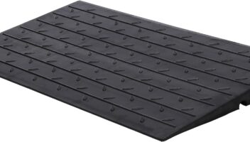 Towallmark Rubber Threshold Ramp, 2.5’’ Rise Wheelchair Ramp, 2500LBS Capacity Curb Ramp Driveway Handicap Ramps for Home Entry Steps Wheelchairs Driveway Mobility Scooters with 3 Channels Cord Cover