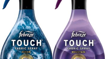 Febreze Touch Fabric Spray, Sneaker Balls Alternative, Couch Cleaner, Refresher Ocean & Mountain, Carpet Deodorizer, Room Spray, 16.9 oz, Pack of 2,33.8 Fl Oz