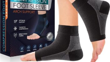 Compression Socks for Plantar Fasciitis, Achilles Tendonitis Relief - (1 Pair) Ankle Compression Sleeve for Heel Spurs, Foot Swelling & Fatigue - Arch Support Brace for Everyday Use