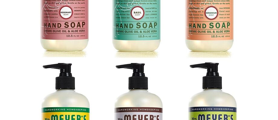 MRS. MEYER'S CLEAN DAY hand soap Scent Variety Pack, Rosemary + Basil + Geranium + Honeysuckle + Lavender + Lemon Verbena