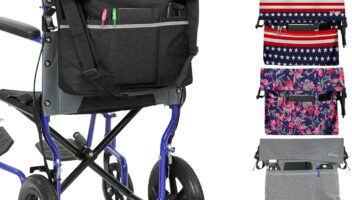 Vive XL Wheelchair Bag - Waterproof, Scratch-Resistant, Double-Stitched, Machine Washable Accessory for Adults, Seniors, 15 Colors - Storage Walker Backpack to Hang on Back of Wheel Chair