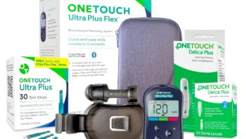 OneTouch Ultra Plus Flex Value Diabetes Testing Kit | Blood Sugar Test Kit Includes 1 Blood Glucose Meter, 1 Lancing Device, 30 Lancets, 30 Diabetic Test Strips, & Carrying Case