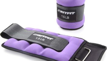 RitFit Ankle Wrist Weights (1 Pair) 1 1.5 2 3 4 5 LB Each with Fully Adjustable Strap for Arm, Hand & Leg - Best for Walking, Jogging, Gymnastics, Aerobics