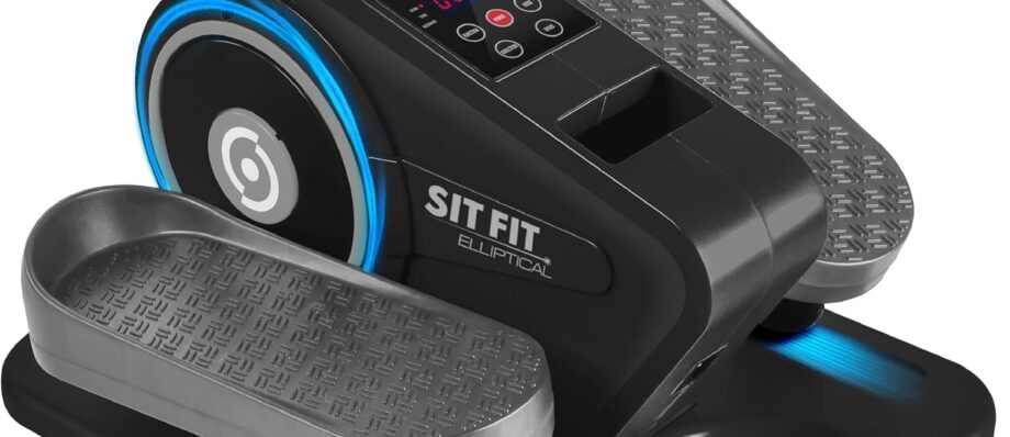 SITFIT, Sit Down and Cycle! Powered Foot Pedal Exerciser for Seniors, Under Desk Elliptical Exercise Bike, Leg Exerciser While Sitting. Peddler Exerciser Mini Bike, Portable Rehabilitation Equipment.