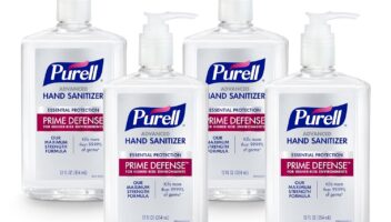 PURELL PRIME DEFENSE Advanced Hand Sanitizer, 85%, Maximum Strength Formula, 12 fl oz Pump Bottles (Pack of 4) - 3699-06-EC2