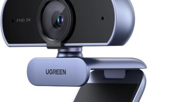 UGREEN 2K Webcam, Full HD 1080P Webcam for PC, Web Camera with Autofocus, Privacy Cover, Dual Noise Cancelling Mics, Computer USB Camera for Streaming, Conferencing, Calling, Zoom, Skype, Teams