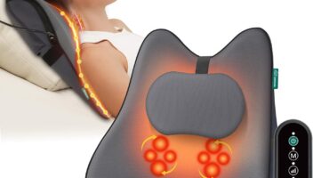 Snailax Shiatsu Neck Back Massager with Heat, Back Massager for Lower Back Pain, 3D Kneading Massage Pillow for Neck, Shoulders, Lower Back, Gifts