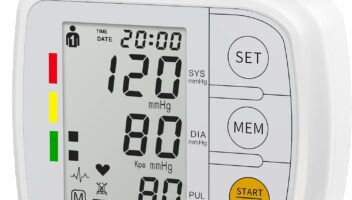 Wrist Blood Pressure Monitors for Home Use Blood Pressure Machine with Blood Pressure Cuff 5.47-7.68", LCD Display, Voice Broadcast, 2x120 Sets Memory, Measurable Board Carrying Case (White)