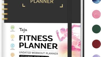 Fitness Workout Journal for Women & Men, A5(5.5" x 8.2") Workout Log Book Planner for Tracking, Progress, and Achieving Your Wellness Goals-Black