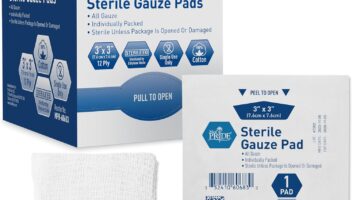 MED PRIDE 3" x 3" Sterile Gauze Pads for Wound Dressing|100-Pack, Individually Packed Pouches|12-Ply Cotton & Highly Absorbent|Gauze Sponge-Pads for Wound Care & Home First Aid Kits