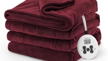 Sunbeam Royal Luxe Cabernet Heated Blanket - Twin