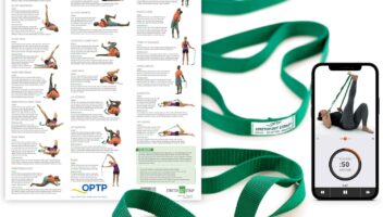 OPTP The Original Stretch Out Strap with Exercise Poster, USA Made Top Choice Stretch Out Straps for Physical Therapy, Yoga Stretching Strap or Knee Therapy Strap